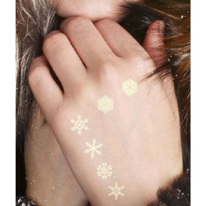 タトゥーシール 指 雪の結晶 ホワイト ワンポ...の詳細画像1