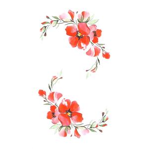 タトゥーシール 水彩画風 花 ワンポイント 159