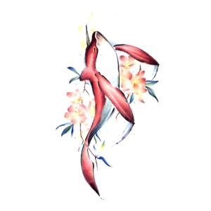 タトゥーシール 水彩画風 イルカ ワンポイント 165