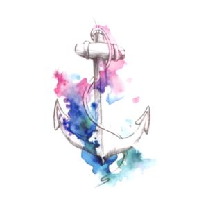 タトゥーシール 水彩画風 錨 ワンポイント 169