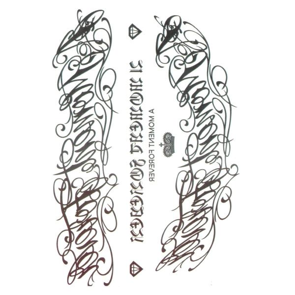 タトゥーシール 文字 英文 アルファベット 腕 肩 背中 脚 刺青 リアル 防水 長持ち 004