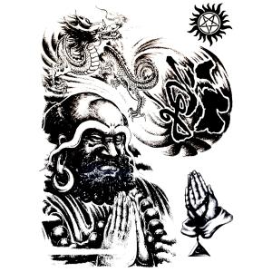 タトゥーシール 大判 龍 鯉 トライバル 禅 ...の詳細画像1
