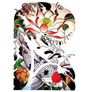 タトゥーシール 大判 龍 鯉 トライバル 禅 ...の詳細画像2