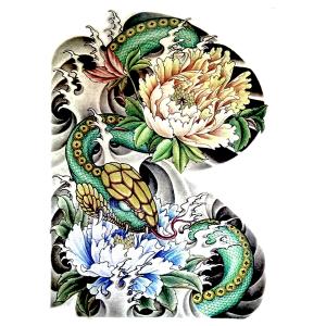 タトゥーシール 大判 龍 鯉 トライバル 禅 ...の詳細画像4