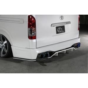 GakuハイエースワイドワゴンGL社外マフラー KUHL RACING スラッシュ4テールマフラー 115φ 200W-GT/200W-SS リア
