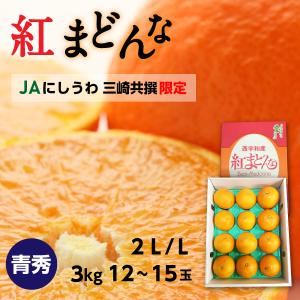 御歳暮 ギフト 紅まどんな 2L・L玉×3kg 12〜15玉  JAにしうわ三崎共撰 贈答  愛媛県 紅マドンナ 送料無料 光センサー完全選果 秀品 グルメ J常