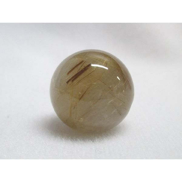ルチル　インクルージョン水晶　ビーズ　約20mm　鬮石
