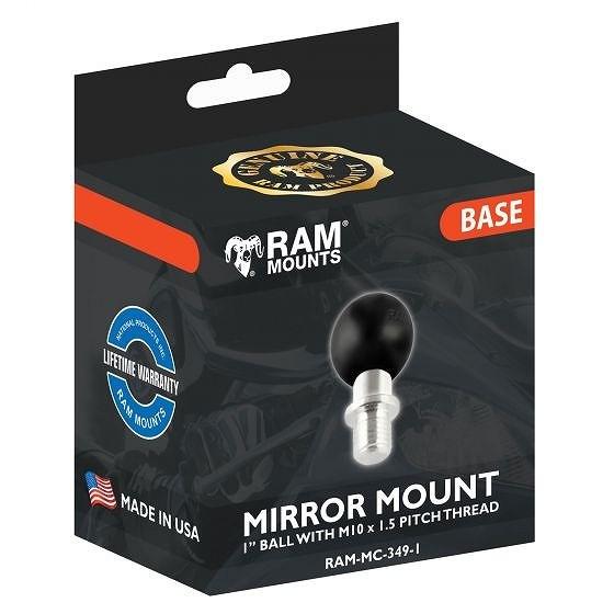 ☆【Ram】マウントオートバイ1 ボールM10 x 1.50雄ねじ