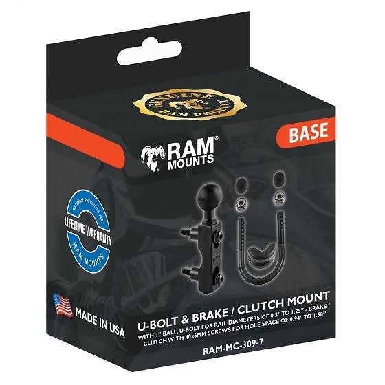 ☆【Ram】マウントオートバイクラッチ/ブレーキUボルトハンドルバーマウント