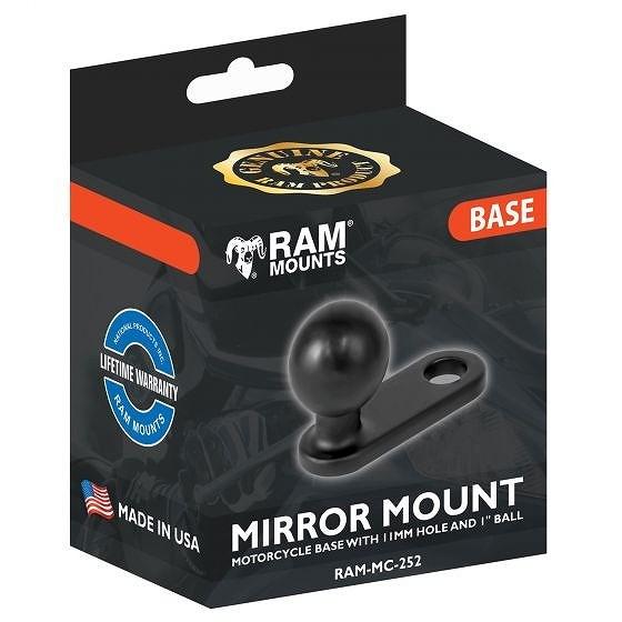 ☆【Ram】マウントオートバイミラー/ピンチボルトマウント1