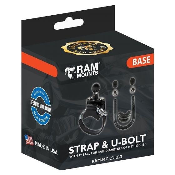 ☆【Ram】マウントオートバイUボルト＆UTVストラップベース1ボール