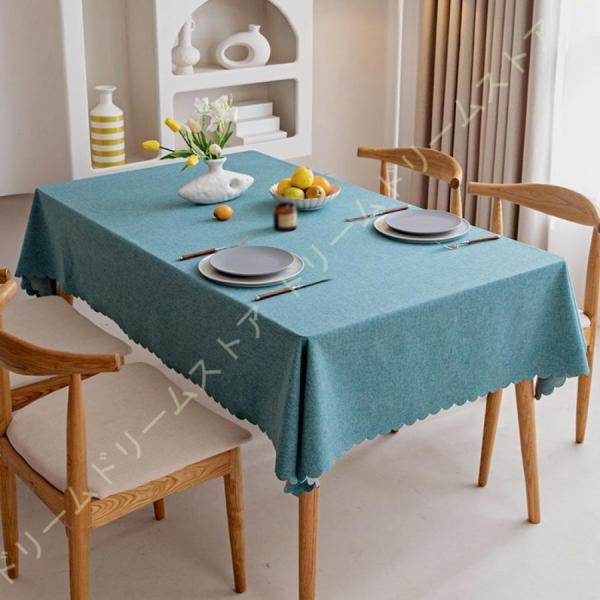 リネン テーブルクロス 長方形 北欧 コットン 柔らかく綿麻のテーブルカバー 無地 上品 素敵な色 ...