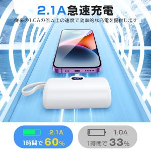 モバイルバッテリー 小型 6000mAh 大容...の詳細画像4