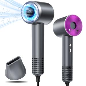 高速ドライヤー 静電気防止 ドライヤー ヘアドライヤー 速乾 大風量 3億マイナスイオン スピーディー グレー
