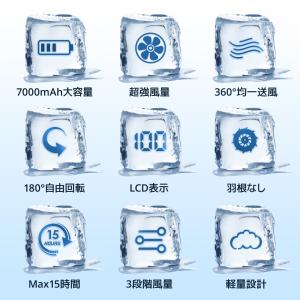 首掛け扇風機 首かけ扇風機 瞬間冷却 冷却プレ...の詳細画像5