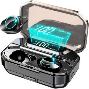 ワイヤレスイヤホン bluetooth5.0 iphone android 対応 LED電池残量 高音質 ノイズキャンセリング AAC対応 マイク付き Siri対応 両耳 左右分離型 送料無料 (G02)