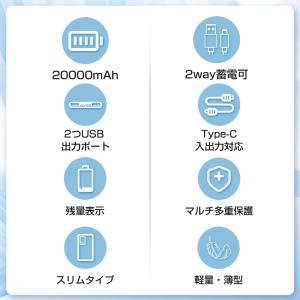モバイルバッテリー 20000mah 小型 大...の詳細画像2