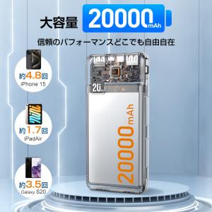 モバイルバッテリー 20000mah 小型 大...の詳細画像3