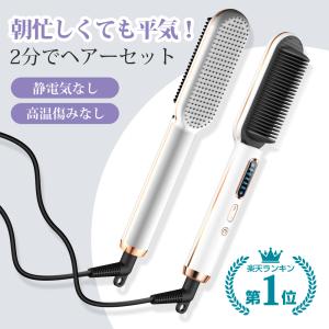 ヘアアイロン ヘアブラシ 時短 2024最新 ストレートアイロン ヘアブラシ マイナスイオ ン 天然パーマ 海外対応 正規品 保証 男女兼用 クリスマス プレゼント