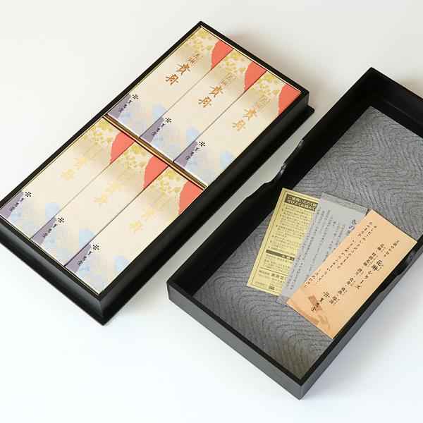 進物線香 黒塗箱入 花琳シリーズ 貴舟 短寸6入り