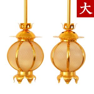 吊灯籠 吊り灯篭 アルミ丸型 大 直径 11cm 1対