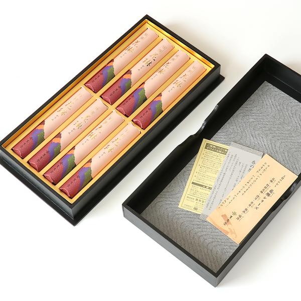 薫寿堂 進物線香 特選花琳 短寸8束入り 黒塗箱入