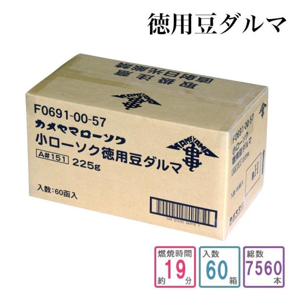 カメヤマローソク 徳用豆ダルマ 1ケース箱入り 7560本入り 蝋燭 まとめ買い