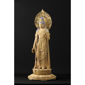 仏像 服部朋陽作 聖観音像 2尺 楠 国産 日...の詳細画像2