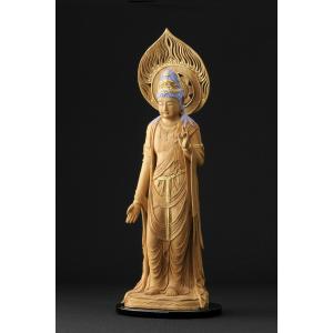 仏像 服部朋陽作 聖観音像 1.5尺 楠 国産...の詳細画像2
