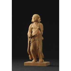 仏像 松久朋琳作 童子 9寸 桧の詳細画像2