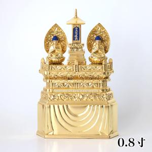 仏像 総白檀製 截金 ケマン六角台座 最高級 阿弥陀如来 5.0寸 : 仏壇