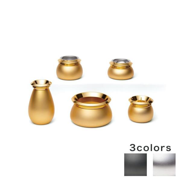 仏具5点セット 美光明 5具足 モダン仏具 仏壇 花立て 香炉 火立て 燭台 仏器 茶器  仏具付き...