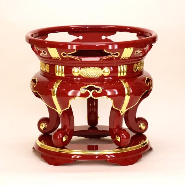 寺院仏具 丸金台 1尺3寸 39cm サヤ付・朱塗面金箔押 黒塗りもできます