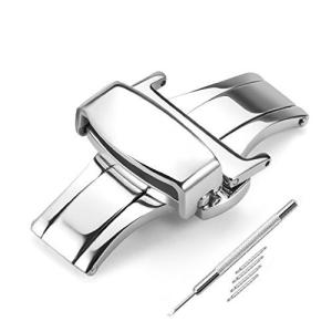 イストラップ iStrap 10mm12mm 14mm 16mm 18mm 20mmスチール腕時計バンドプッシュ式Dバックル 時計両開き観音開き尾錠ゴールデン シルバー ローズゴールデン