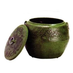 炭壺　鋳物　火消し壺　宝火消　金属器　緑色 uw01 炭壺 鋳物 火消し壺 宝火消 金属器 緑色 アンティーク雑貨