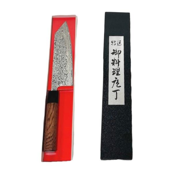 【送料無料】<BR>越前数馬作　粉末ハイス鋼 31層ダマスカス　龍神　剣型文化包丁180mm　寿檀八...