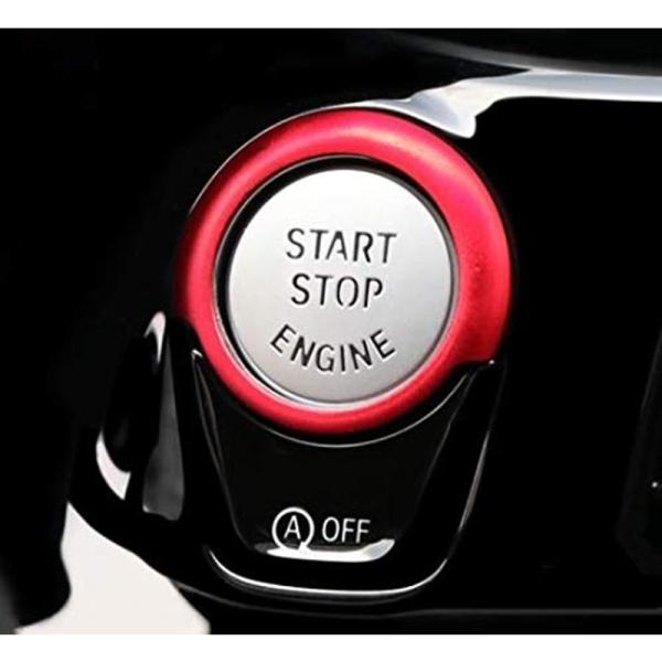 カデ子(KADEKO) エンジンスターターボタンリング 装飾カバー レッド BMWに適合する 新型5...