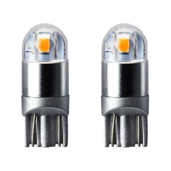 T10 LED ウェッジバルブ アンバー 2個セット 超コンパクト 小型 2SMD搭載 ステルス仕様