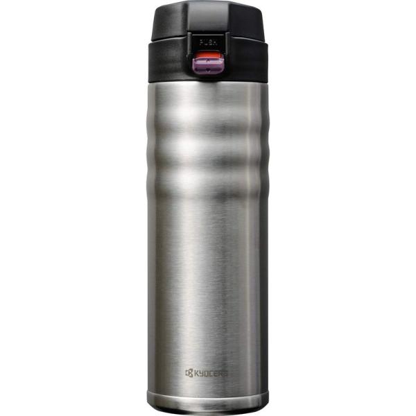 京セラ 水筒 500ml セラミック 加工 ワンタッチ式 シルバー MB-17F SS