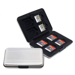 YFFSFDC マイクロ SDカード 収納 16枚 ブラック アルミ メモリー カードケース 両面 収納 タイプ SDカード収納ケース 防塵｜kumakumastore