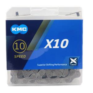 KMC X10 チェーン 10スピード/10s/10速 114Links (グレー) 並行輸入品｜kumakumastore