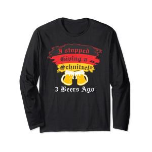 Oktoberfest Schnitzel ドイツ製 面白い ビール飲酒 メンズ レディース 長袖Tシャツ｜kumakumastore