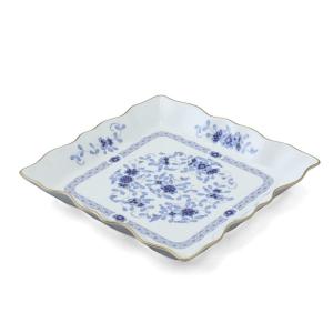 NARUMI(ナルミ) プレート 皿 ミラノ 径23cm ブルー 花柄 梅の花 更紗調 フレアー 結婚祝い 敬老の日 プレゼント 日本製 ギ｜kumakumastore