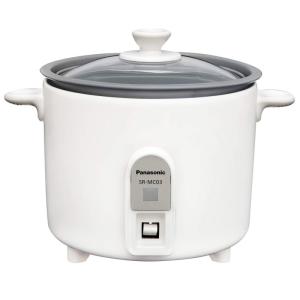 パナソニック 炊飯器 1.5合 1人用炊飯器 自動調理鍋 ミニクッカー ホワイト SR-MC03-W｜kumakumastore