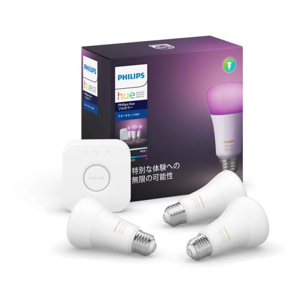 Philips Hue(フィリップスヒュー) スマート電球 LED電球 E26 フルカラー 電球色 ...