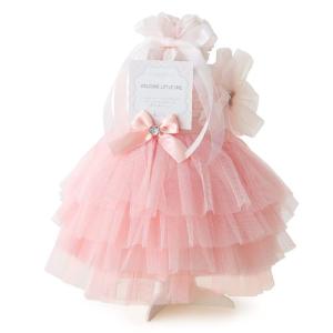 おむつケーキ 出産祝い 女の子 スカート ヘアバンド ソックス付き ドレスオムツケーキ (パンパースS ピンク)｜kumakumastore
