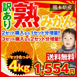 旬のみかん！訳あり熟みかんたっぷり4kg送料無料(熊本県産)※大中小サイズ混合(不揃い)※複数セットの際1箱-2箱におまとめ《順次出荷予定》