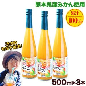 みかんジュース 熊本県産 100％ 甘熟うんしゅうみかんジュース 温州 500ml×3本 送料無料 【賞味期限2019年5月17日】3-7営業日以内に順次出荷(土日祝除く)