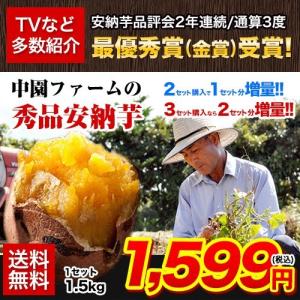 中園ファームの安納芋 秀品 送料無料 さつまいも 2セットで1セットおまけ 種子島産 1.5kg グルメ S-2Lサイズ混合 2月末-3月中旬頃より順次出荷