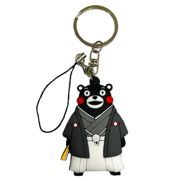 くまモン キーホルダー くまモングッズ 立体ストラップ 熊本 紋付袴 和風